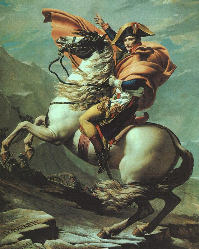 Jacques-Louis  David Napoleon Crossing the Saint Bernard